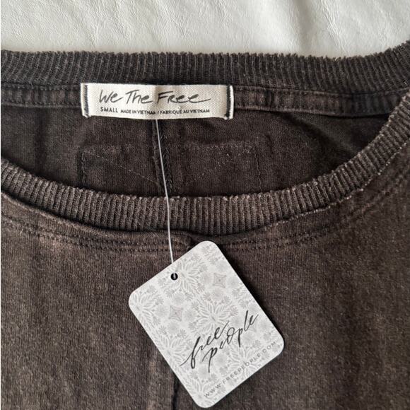 New Free People Kasee Muscle Tee in Raven Feather Women's Size S - Picture 5 of 10